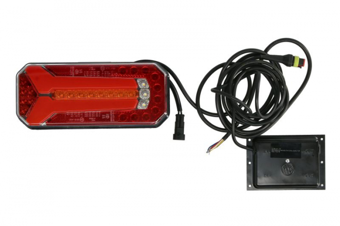 Stop spate stanga dreapta W150DD (LED, 12V, cu intermitent, cu far de ceata, lumina de marsarier, cu stop, lumina de parcare, reflector, indicator dinamic, lungime cablu: 0,2m, cu un rezistor de sarci