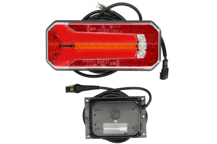 Stop spate stanga dreapta W150DD (LED, 24V, cu intermitent, cu far de ceata, lumina de marsarier, cu stop, lumina de parcare, reflector, indicator dinamic, lungime cablu: 0,2m, cu un rezistor de sarci