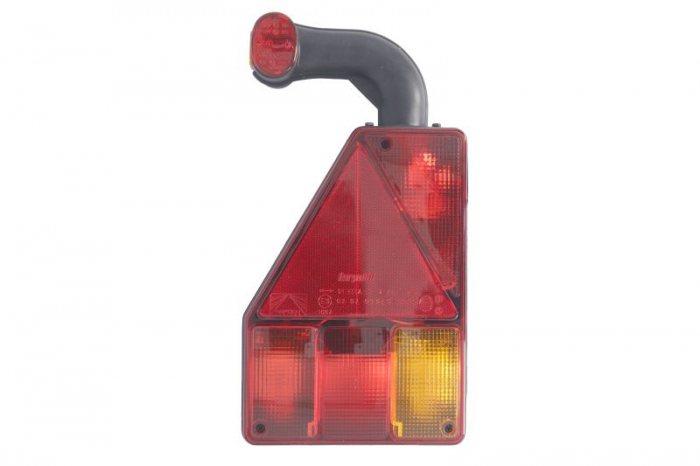 Stop spate stanga EARPOINT (12V, cu intermitent, cu stop, lumina de parcare, reflector triunghiular, cu lampa cu brat prelungitor, suruburi, numar conexiuni: 5, conector: Bayonet 5PIN)