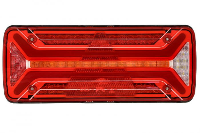 Stop spate stanga ECOLED II (LED, 10 30V, cu intermitent, cu far de ceata, marsarier, cu stop, lumina de parcare, reflector triunghiular, indicator dinamic, conector: ASS2 7PIN)