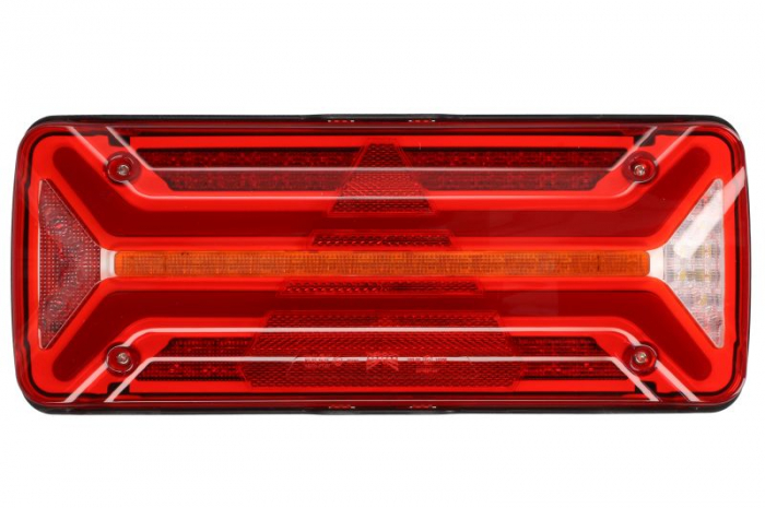 Stop spate stanga ECOLED II (LED, 10 30V, cu intermitent, cu far de ceata, marsarier, cu stop, lumina de parcare, reflector triunghiular, indicator dinamic, conector: AMP 7PIN Bayonet)