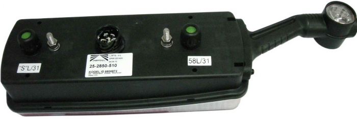 Stop spate stanga ECOPOINT II (24V, reflector triunghiular, cu lampă cu braț prelungitor, conector: 2 x ASS2 2PIN/ASS 7.1 7PIN) potrivit KOGEL [2]