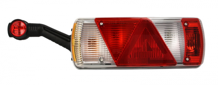 Stop spate stanga ECOPOINT II (24V, reflector triunghiular, cu lampă cu braț prelungitor, conector: 2 x ASS2 2PIN/ASS 7.1 7PIN) potrivit KOGEL [3]