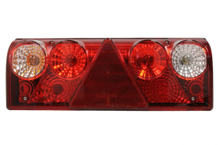 Stop spate stanga EUROPOINT II (24V, cu intermitent, cu far de ceata, marsarier, cu stop, lumina de parcare, reflector triunghiular, conector: 4x 2PIN ASS2 7PIN) potrivit SCHMITZ