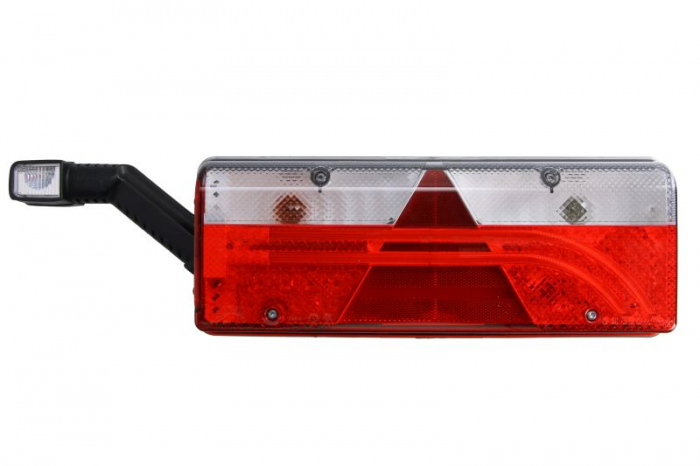 Stop spate stanga EUROPOINT III (LED, 24V, cu intermitent, cu far de ceata, marsarier, cu stop, lumina de parcare, reflector triunghiular, cu lampa cu brat prelungitor, conector: ASS2.1 7PIN)