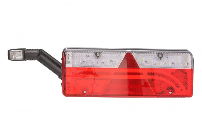 Stop spate stanga EUROPOINT III (LED, 24V, cu intermitent, cu far de ceata, marsarier, cu stop, lumina de parcare, reflector triunghiular, cu lampa cu brat prelungitor, conector: ASS2.1 7PIN)