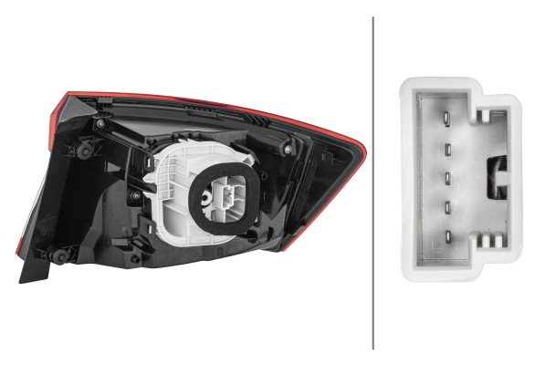 Stop spate stanga potrivit SKODA KAROQ 2017-2021 (exterior, LED/W16W, cu lumina de ceata, lumina de marșarier) [4]