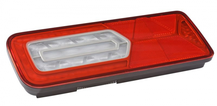 Stop spate stanga LC12T (LED, 24V, cu intermitent, cu far de ceata, lumina de marsarier, cu stop, lumina de parcare, reflector triunghiular) potrivit SCHMITZ