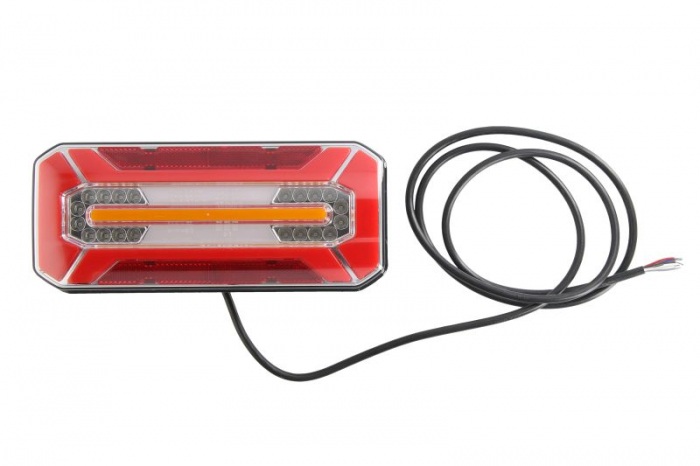 Stop spate stanga (LED, 12 24V, cu intermitent, cu far ceata, lumina de marsarier, cu stop, lumina de parcare, cu iluminare placuta, reflector, indicator dinamic, lungime cablu: 0,2m)