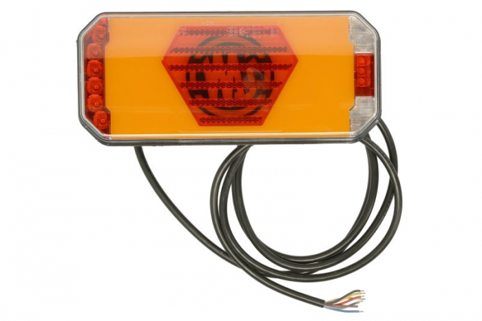 Stop spate stanga (LED, 12 24V, cu intermitent, cu far ceata, lumina de marsarier, cu stop, lumina de parcare, cu iluminare placuta, reflector, lungime cablu: 2m)