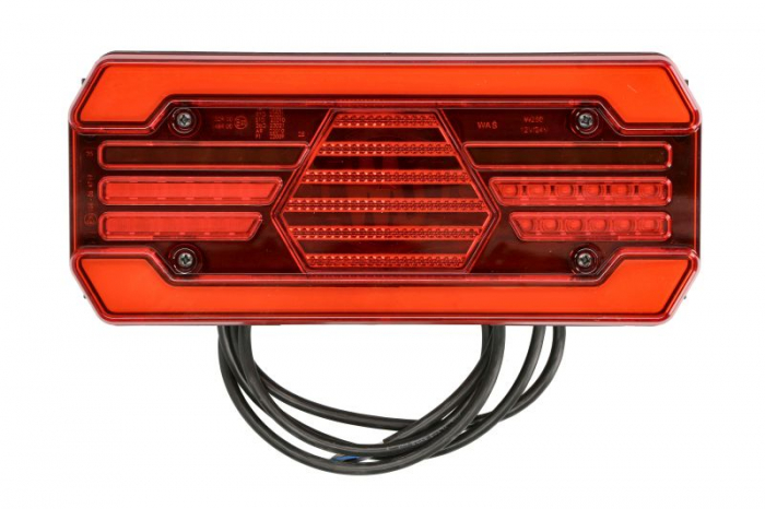 Stop spate stanga (LED, 12 24V, cu intermitent, cu far ceata, lumina de marsarier, cu stop, lumina de parcare, cu iluminare placuta, reflector, lungime cablu: 2m)