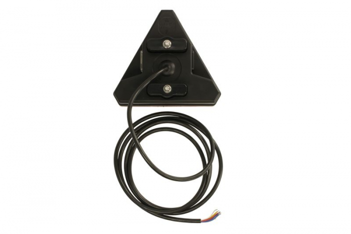 Stop spate stanga (LED, 12/24V, cu intermitent, cu far ceață, lumina de marșarier, cu stop, lumină de parcare, cu iluminare placuta, reflector triunghiular, lungime cablu: 0,2m, 163x143x75mm) [2]