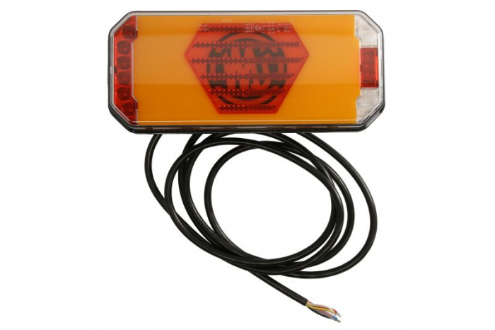 Stop spate stanga (LED, 12 24V, cu intermitent, cu far ceata, lumina de marsarier, cu stop, lumina de parcare, reflector, semnalizator dinamic, lungime cablu: 2m)