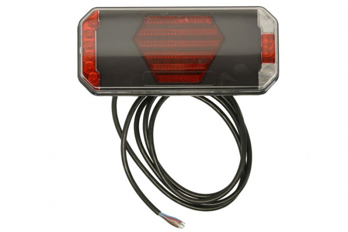 Stop spate stanga (LED, 12 24V, cu intermitent, cu far ceata, lumina de marsarier, cu stop, lumina de parcare, reflector, semnalizator dinamic, lungime cablu: 2m)