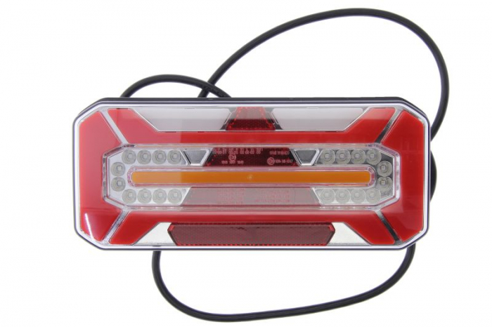Stop spate stanga (LED, 12 24V, cu intermitent, cu far ceata, lumina de marsarier, cu stop, lumina de parcare, reflector triunghiular lungime cablu: 0,2m)