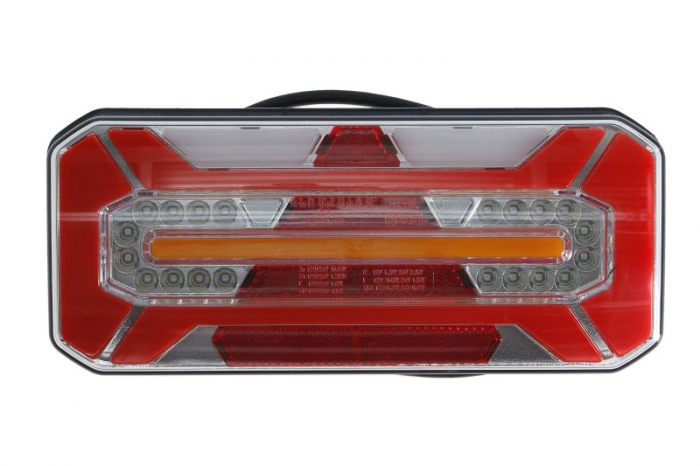 Stop spate stanga (LED, 12 24V, cu intermitent, cu far ceata, lumina de marsarier, cu stop, lumina de parcare, reflector triunghiular semnalizator dinamic, lungime cablu: 0,2m)