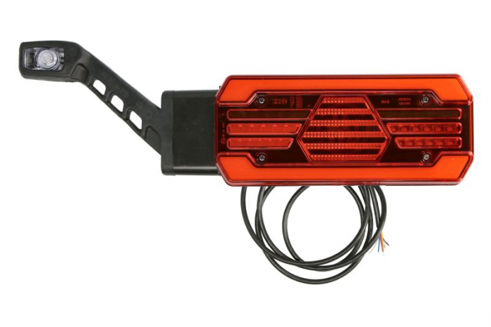 Stop spate stanga (LED, 12 24V, cu intermitent, cu far de ceata, lumina de marsarier, cu stop, lumina de parcare, reflector, cu lampa cu brat prelungitor, indicator dinamic, lungime cablu: 2m)
