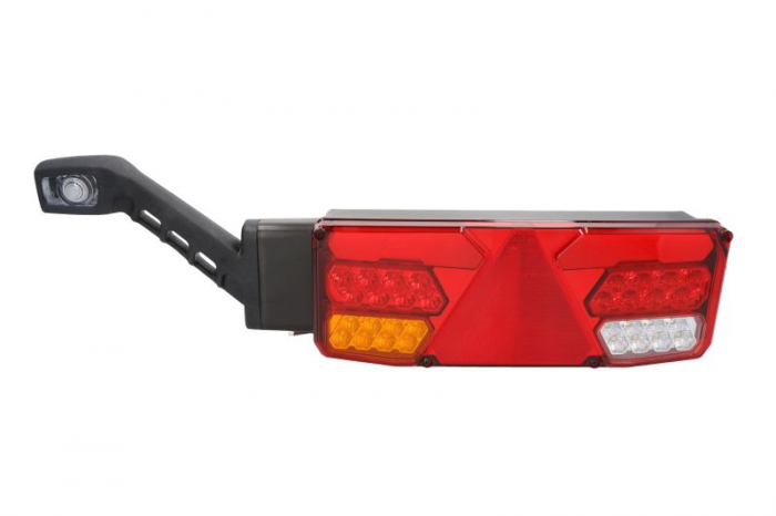 Stop spate stanga (LED, 12 24V, cu intermitent, cu far de ceata, lumina de marsarier, cu stop, lumina de parcare, reflector triunghiular, cu lampa cu brat prelungitor)