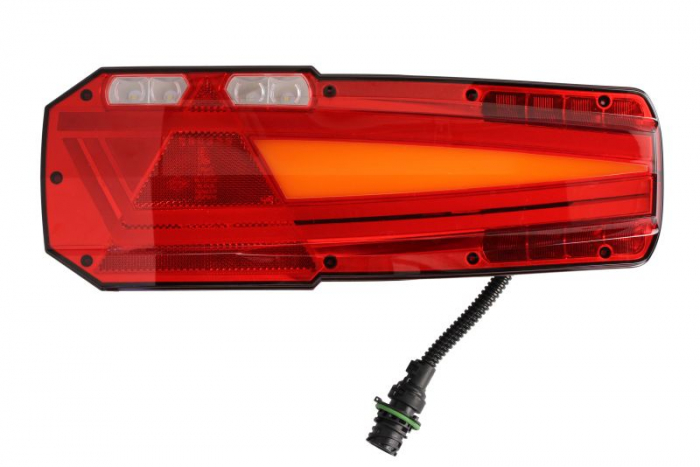 Stop spate stanga MAVIC (LED, 12 24V, cu intermitent, cu far de ceata, lumina de marsarier, cu stop, lumina de parcare, reflector triunghiular, lungime cablu: 0,5m, conector: AMP 7PIN Bayonet)