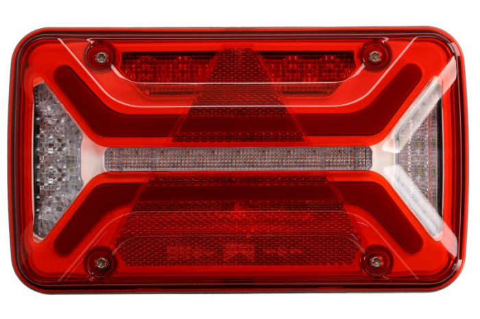 Stop spate stanga MULTILED III (LED, 12 24V, cu intermitent, cu far de ceata, marsarier, cu stop, lumina de parcare, reflector triunghiular, conector: 2x SuperSeal 2PIN AMP 7PIN) potrivit ADR