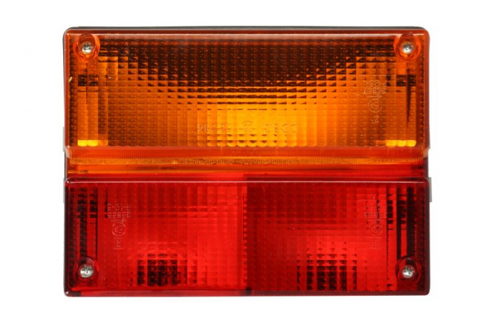Stop spate stanga (P21W R5W, 12V, portocaliu rosu, cu intermitent, cu stop, lumina de parcare, cu iluminare placuta) potrivit DEUTZ FAHR 100, 120, 140, 110, 125, 130, 150, 610 TIER 3, 620 TIER3; LAMBO