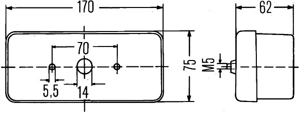 Stop tripla lampa spate dreapta (12/24V, semnalizator, lumini stop, lumini pozitie, fara reflector) CASE IH 1000, 700, 800, 900 JOHN DEERE 8000 1974-2009 [2]
