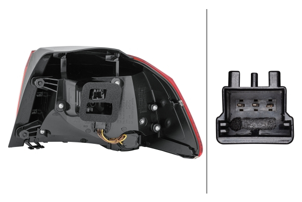 Stop tripla lampa spate stanga (exterior/LED, Semnalizator alb, culoare sticla: rosu) VW GOLF 2008-2013 [2]