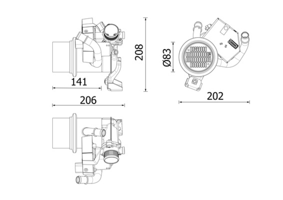 Supapa EGR (cu radiator) potrivit AUDI A3; VW GOLF VII 2.0D 04.12-10.20