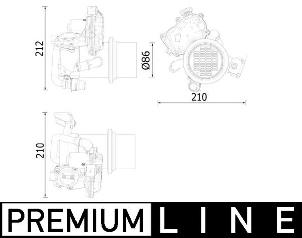 Supapa EGR (modul cu calorifer) potrivit AUDI A1; SEAT TOLEDO IV; SKODA RAPID 1.6D 11.14-12.19