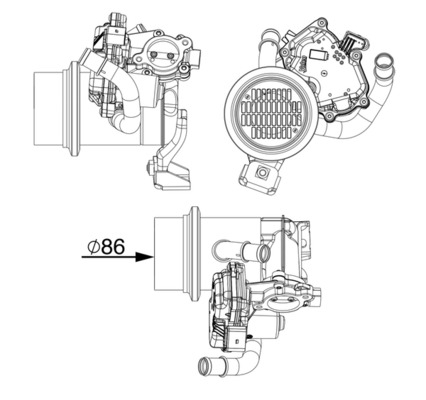 Supapa EGR (modul cu calorifer) potrivit SKODA YETI; VW BEETLE, CADDY ALLTRACK, CADDY ALLTRACK/MINIVAN, CADDY IV, CADDY IV/MINIVAN, CC B7, GOLF VI, JETTA IV, SCIROCCO III 2.0D 11.09- [2]