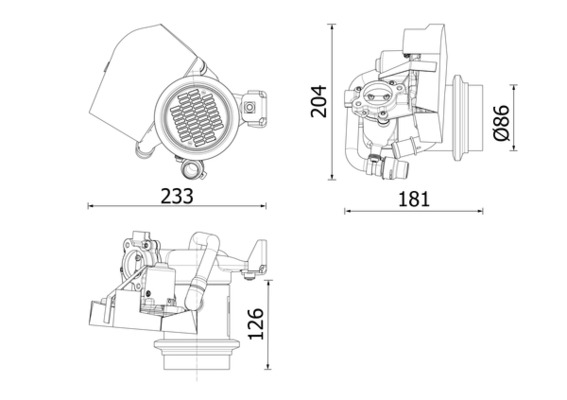 Supapa EGR (modul cu radiator) potrivit AUDI A1; SEAT IBIZA IV, IBIZA IV SC, IBIZA IV ST; VW POLO, POLO V 1.0 1.6D 1.8 11.14-10.18