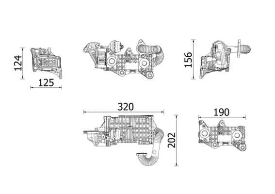 Supapa EGR (modul cu radiator) potrivit CITROEN BERLINGO, BERLINGO MINIVAN, C3   C3 ORIGIN III, C3 AIRCROSS II, C3 III, C4 CACTUS, C4 III, C4 SPACETOURER, C5 AIRCROSS, C-ELYSEE 1.5D 05.18-