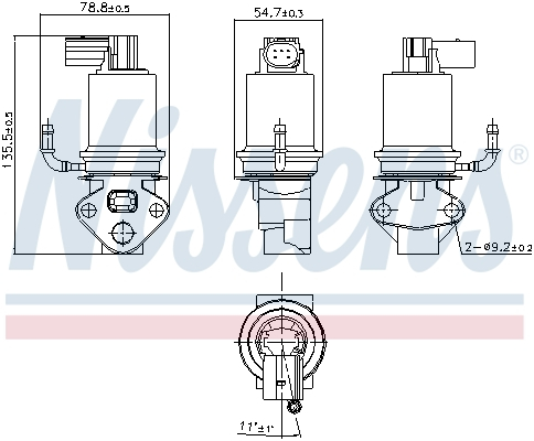 Supapa EGR potrivit AUDI A3; SEAT ALHAMBRA, ALTEA, ALTEA XL, LEON, TOLEDO III; SKODA OCTAVIA I, OCTAVIA II; VW BORA, BORA I, CADDY III, CADDY III MINIVAN, GOLF IV, GOLF V 1.4-2.0LPG 09.95-