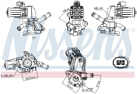 Supapa EGR potrivit CITROEN JUMPER; FORD TOURNEO CUSTOM V362, TRANSIT, TRANSIT CUSTOM V362, TRANSIT V363; LAND ROVER DEFENDER; PEUGEOT BOXER 2.2D 2.4D 10.06-