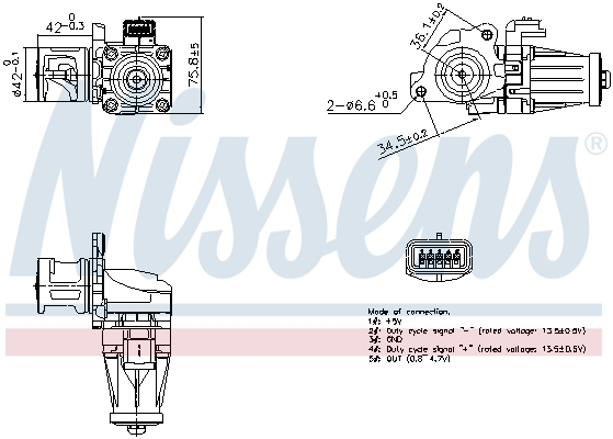 Supapa EGR potrivit DS DS 3; VOLVO C30, S40 II, S60 II, S80 II, V40, V50, V60 I, V70 III; CITROEN BERLINGO, BERLINGO MULTISPACE, BERLINGO MINIVAN, C3 II, C3 II HATCHBACK, C3 PICASSO 1.4D-2.0D 08.05-