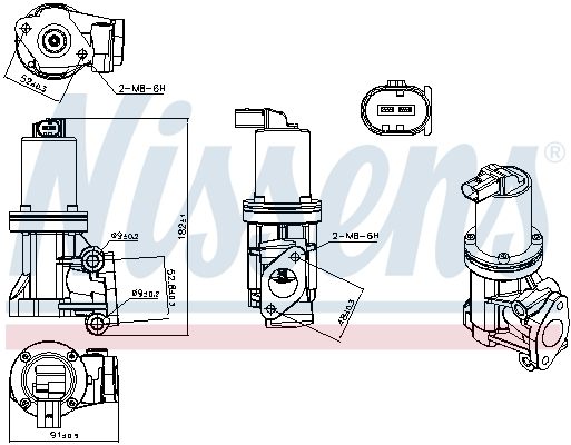 Supapa EGR potrivit HYUNDAI ACCENT III, GETZ, I10 I, I30; KIA CEE D, PICANTO, PRO CEE D, RIO II 1.1D 1.5D 1.6D 03.03-