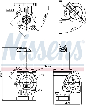 Supapa EGR potrivit HYUNDAI GRANDEUR, I30, SANTA FE II, SONATA V, TUCSON; KIA CARENS II, CARENS III, CEE D, MAGENTIS, PRO CEE D, SPORTAGE II 2.0D 2.2D 09.04-