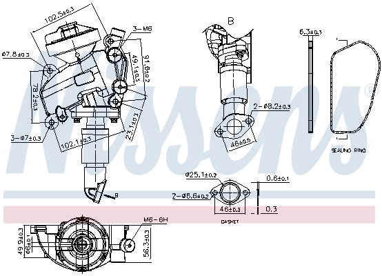 Supapa EGR potrivit MERCEDES SPRINTER 2-T (B901, B902), SPRINTER 3-T (B903), SPRINTER 4-T (B904), V (638/2), VITO (W638) 2.1D/2.2D 02.99-05.06 [3]