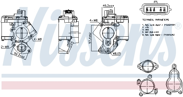 Supapa EGR potrivit NISSAN NV400, PRIMASTAR, X-TRAIL III; OPEL MOVANO B, VIVARO A; RENAULT ESPACE IV, GRAND SCENIC III, LATITUDE, MASTER III, MEGANE, MEGANE III, SCENIC III 2.0D 2.3D 01.06-