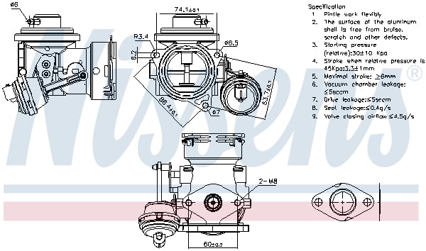 Supapa EGR potrivit SEAT ALTEA, TOLEDO III; SKODA OCTAVIA II; VW CADDY III, CADDY III MINIVAN 1.9D 04.04-