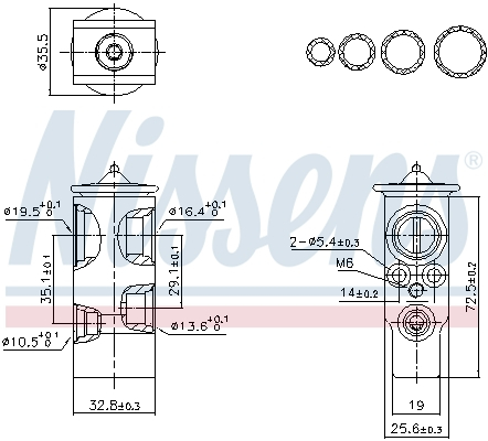 Supapa expansiune climatizare potrivit CITROEN C1; PEUGEOT 107; TOYOTA AYGO, AYGO/HATCHBACK 1.0/1.4D 06.05-09.14 [3]