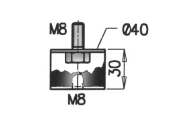 Suport sistem esapament (dimensiune 40x50mm; M8x1,25mm) potrivit MAN F90, L2000, M 2000 L, M90 07.86- [2]