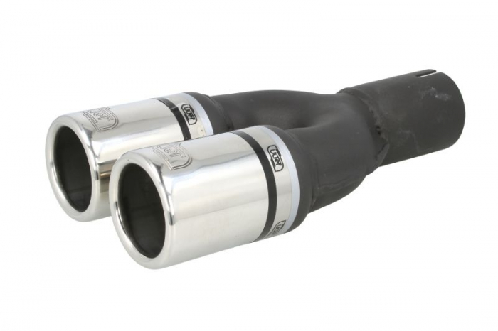 Teava evacuare sport dublu esapament rotund otel inoxidabila diametru 60mm, lungime 170mm, diametru montaj 50mm [3]