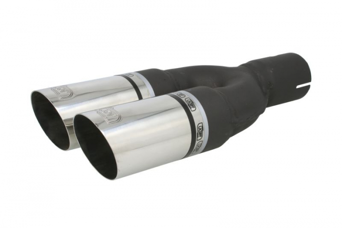 Teava evacuare sport dublu esapament rotund otel inoxidabila diametru 60mm, lungime 220mm, diametru  montaj 55mm [3]