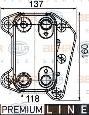 Termoflot radiator ulei (137x160x118) MERCEDES Clasa C (CL203), C T-MODEL (S203), C (W203), CLK (C209), E T-MODEL (S210), E (W210), SPRINTER 2-T (901, 902), SPRINTER 3-T (903) 2.1D 2.2D 2.7D intre 199