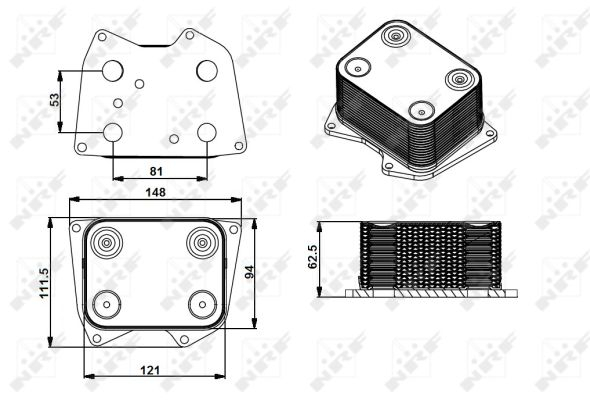 Termoflot radiator ulei (93x62x121) VW TOUAREG 4.2 intre 2002-2006