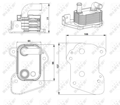 Termoflot radiator ulei (96x65x46, cu garnitura) OPEL ASTRA H, ASTRA H GTC 1.7D intre 2004-2010