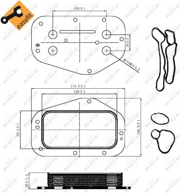 Termoflot radiator ulei (cu garnitura) ALFA ROMEO 159; CHEVROLET AVEO, AVEO KALOS, CRUZE, ORLANDO, TRAX; FIAT CROMA; OPEL ASTRA H, ASTRA H CLASSIC, ASTRA H GTC, ASTRA J, ASTRA J GTC, CORSA D 1.4-2.2