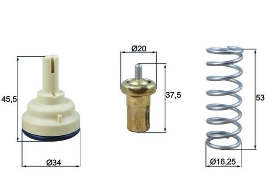Termostat lichid racire (105  C) potrivit SEAT ALTEA, ALTEA XL, LEON, TOLEDO III; SKODA OCTAVIA II, RAPID, SUPERB II, YETI; VW EOS, GOLF PLUS, GOLF PLUS V, GOLF V, GOLF VI 1.4 1.6 05.07-07.18