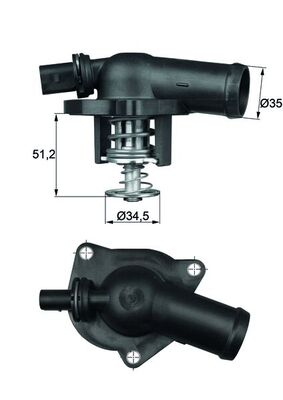 Termostat lichid racire (109°C, in carcasa) potrivit AUDI A2; VW BORA, BORA I, GOLF IV, LUPO I 1.4/1.6 02.01-06.06 [3]